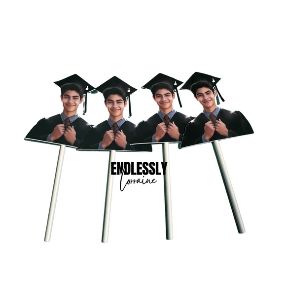 Customizable Graduation Cupcake Toppers