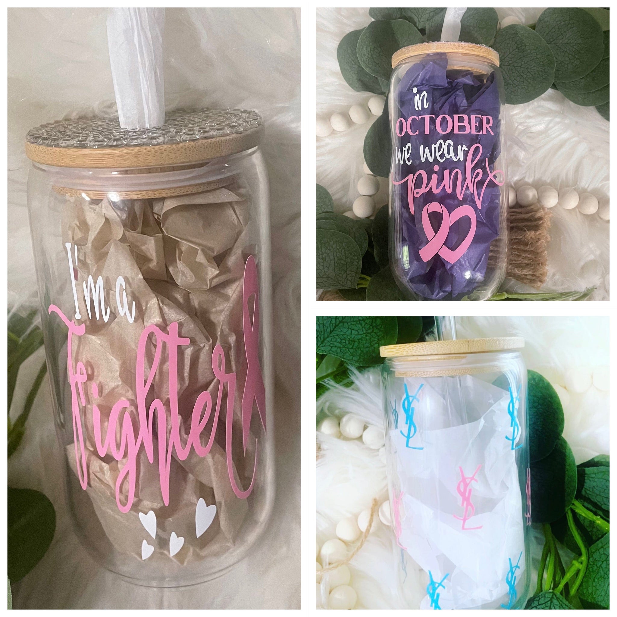 Personalized Soda Can Glass Glass, Bamboo Lid Glass Cup